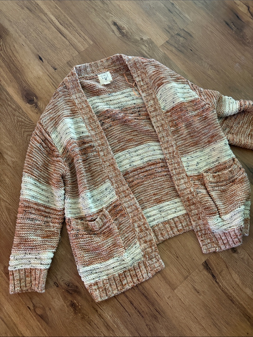 Billabong Oversized Striped Sweater - Cream & Peach